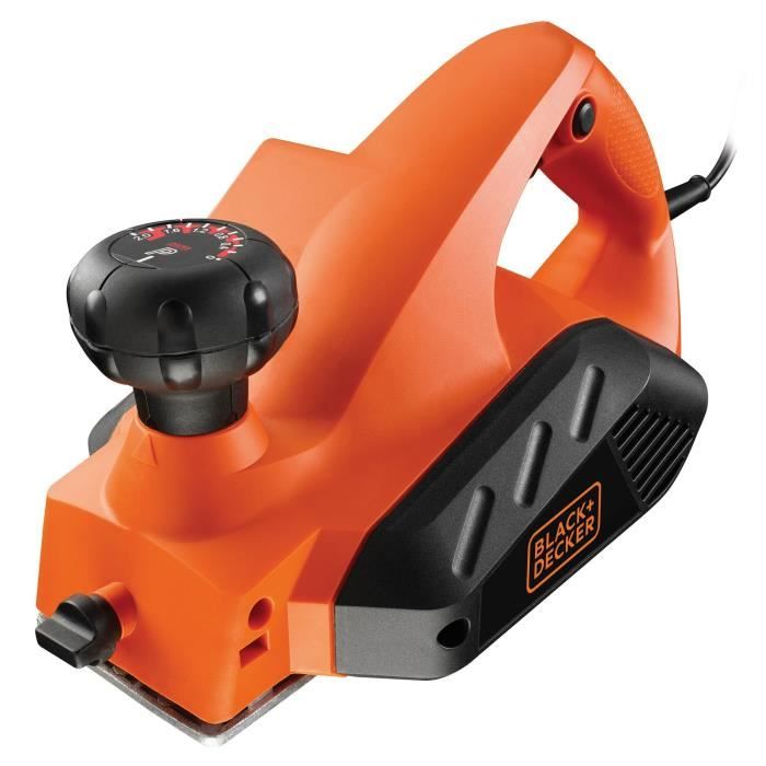Rabot Filaire 650W BLACK+DECKER - 82mm (Livré avec un guide parallèle + buse adaptateur pour aspirat
