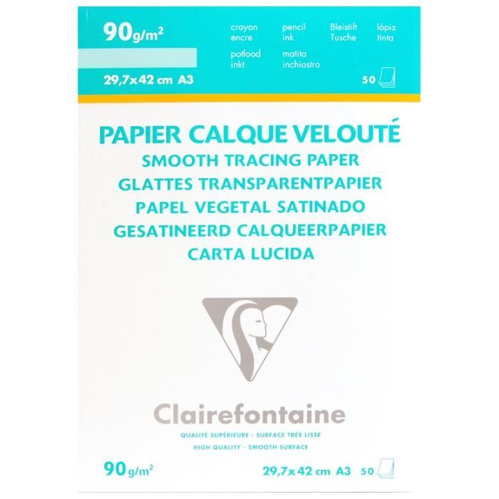 Papier calque A3 - 90/95g - 10 feuilles - CLAIREFONTAINE