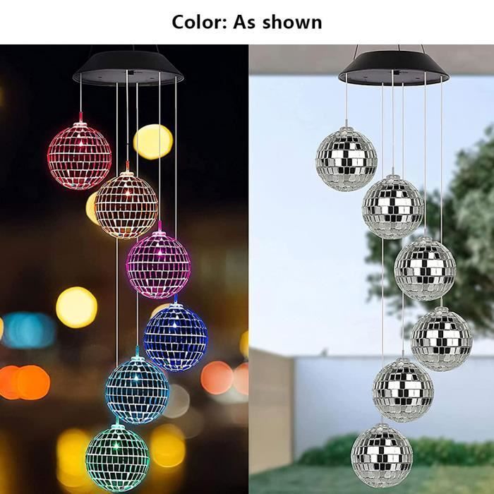 Solar Powered Wind Cheemple LED Jardin suspendu Spinner Lampe Boules