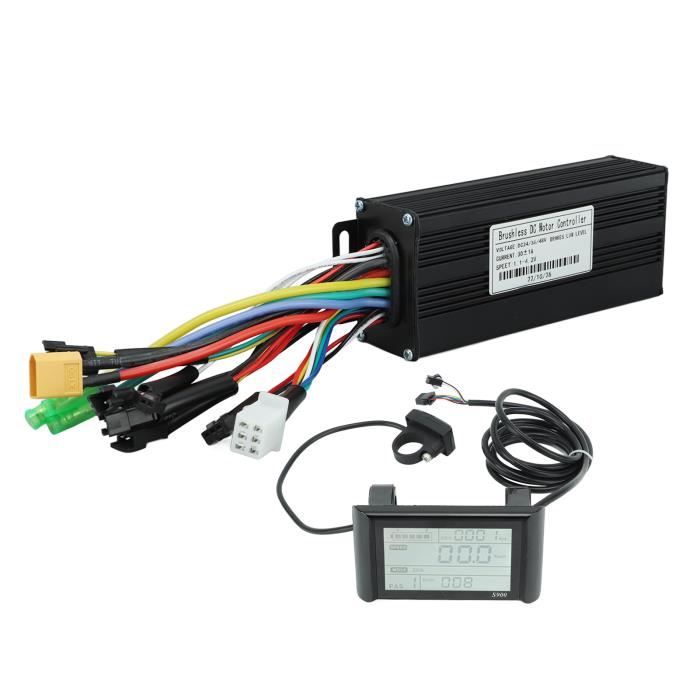 Fafeicy Kit Conversion Velo Electrique 30A 24V 36V 48V 1000-1500W Afficheur LCD pour Scooter