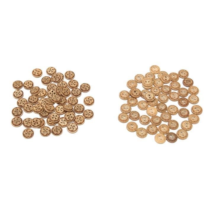 Lot De 80 Boutons Étoile 2 Trous Pour Couture - Diamètre 11mm Ou 14mm - Polyester Assorti - Neuf