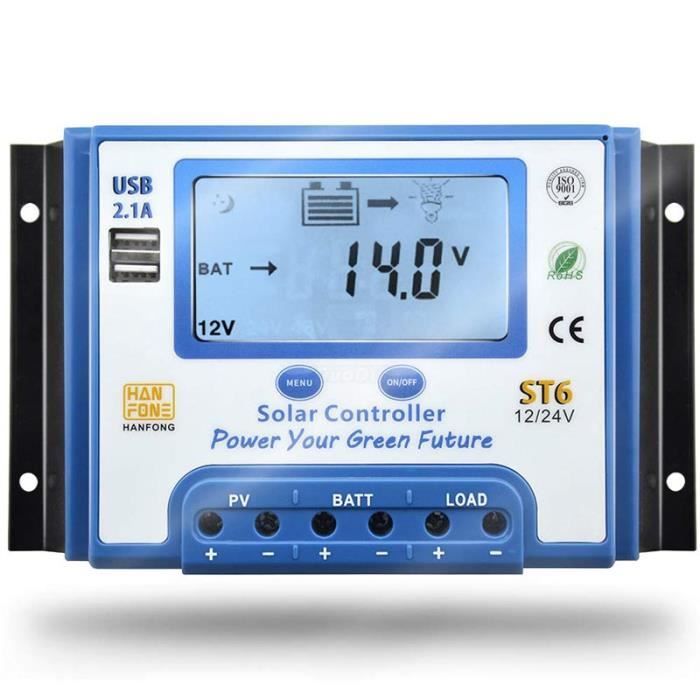 Régulateur Solaire PWM 3A – Pour Panneaux 6V/12V – Protections Intégrées (surcharge, Inversion, Court-circuit…)