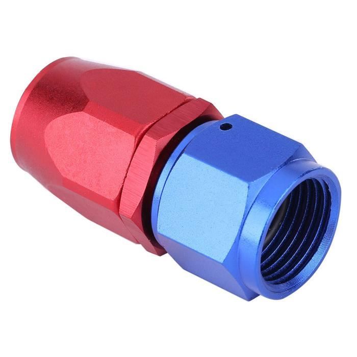 Lot de 2 raccords pivotants AN10 pour tuyau de carburant, adaptateur de refroidisseur d'huile de couleur bleue et rouge, joint en alliage d'aluminium anodisé avec diamètre intérieur de 14,2 mm pour Lot de 2 raccords pivotants AN10 pour tuyau de carburant, adaptateur de refroidisseur d'huile de couleur bleue et rouge, joint en alliage d'aluminium anodisé avec diamètre intérieur de 14,2 mm pour