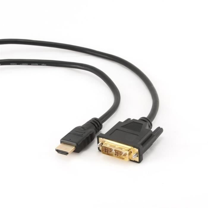 Gembird CC-HDMI-DVI-0.5 M Adaptateur de câble vidéo - adaptateurs de câble vidéo (HDMI, DVI, Male, mâle/mâle, masculin, or)