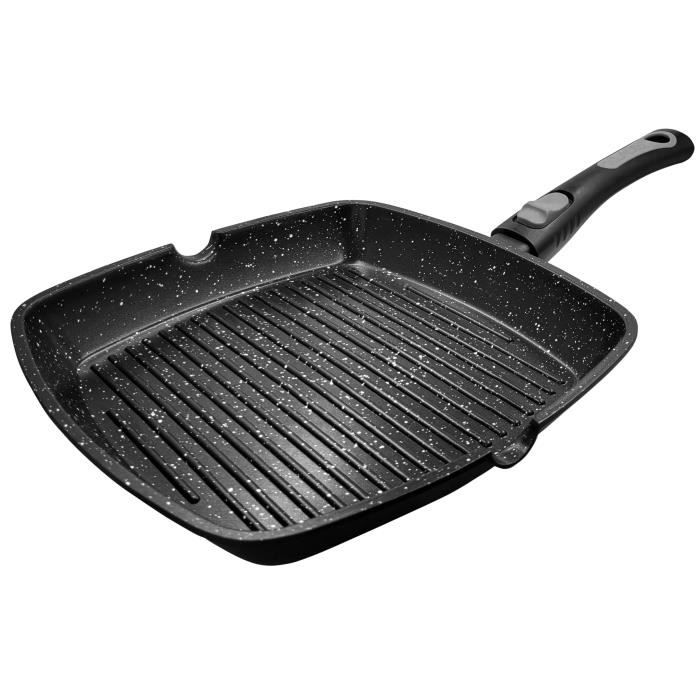 Grill Pradel Luxe 28cm - Compatible Induction, Manche Amovible, Fonte D'Aluminium