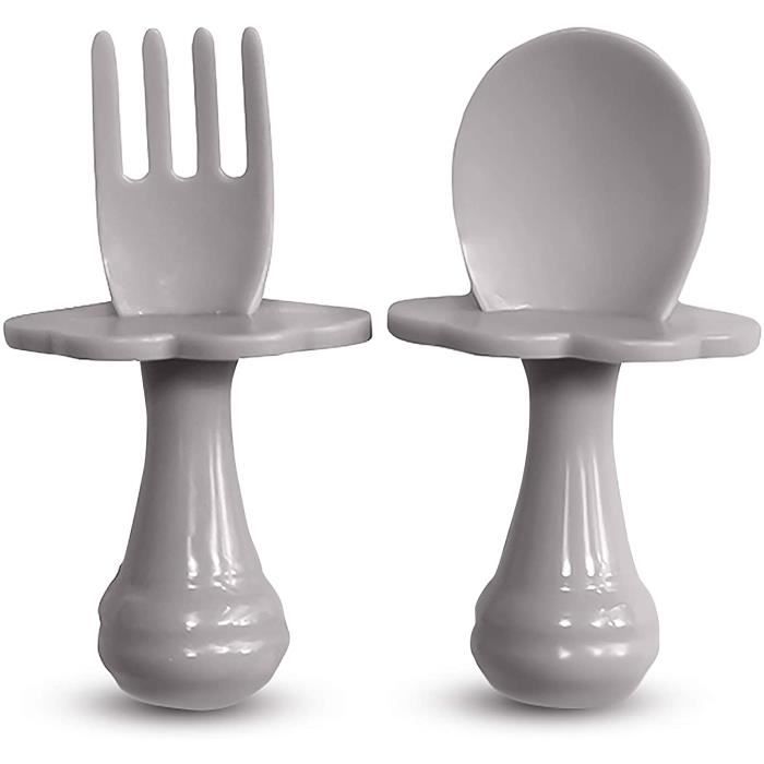 Cuillères Bébé En Silicone à Double Embout - Pour Racler Et Nourrir - PPSU Et Silicone Alimentaire - Dès 3 Mois - Lot De 2 Avec Boîte