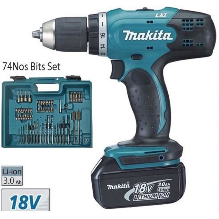 Perceuse visseuse 42NM BL1830BX2 + DC18RC MAKITA DDF453RFX1 - vue 2