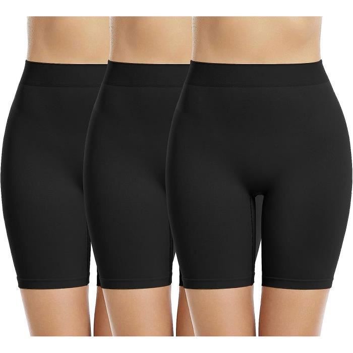 3Pack Cycliste Boxer Shorty Femme Slip Anti Frottement Cuisse sous Jupe Douce Legging Court sans Couture sous Vetements Noiraud Noiraud Cdiscount Pret a Porter