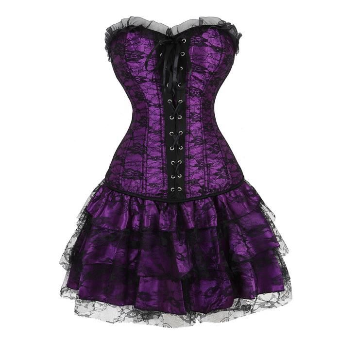 Corset Bustier En Dentelle Et Maille Pour Femme - Haut Coupé Club - Taille L - Neuf