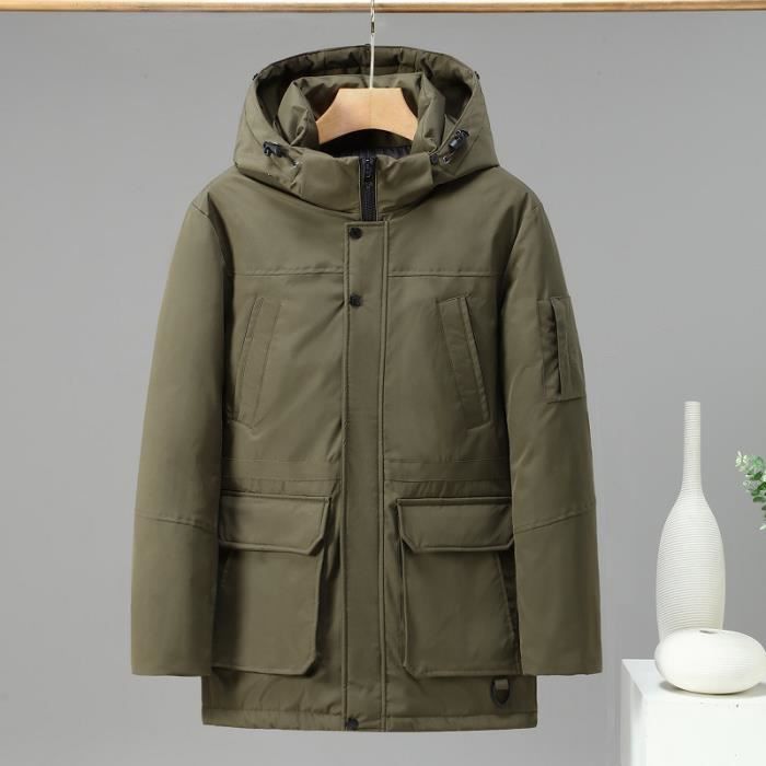 Doudoune Homme Hiver épaisse - Coupe Régulière, Matelassée, Coupe-vent - Grande Taille Disponible - Manteau Décontracté Classique