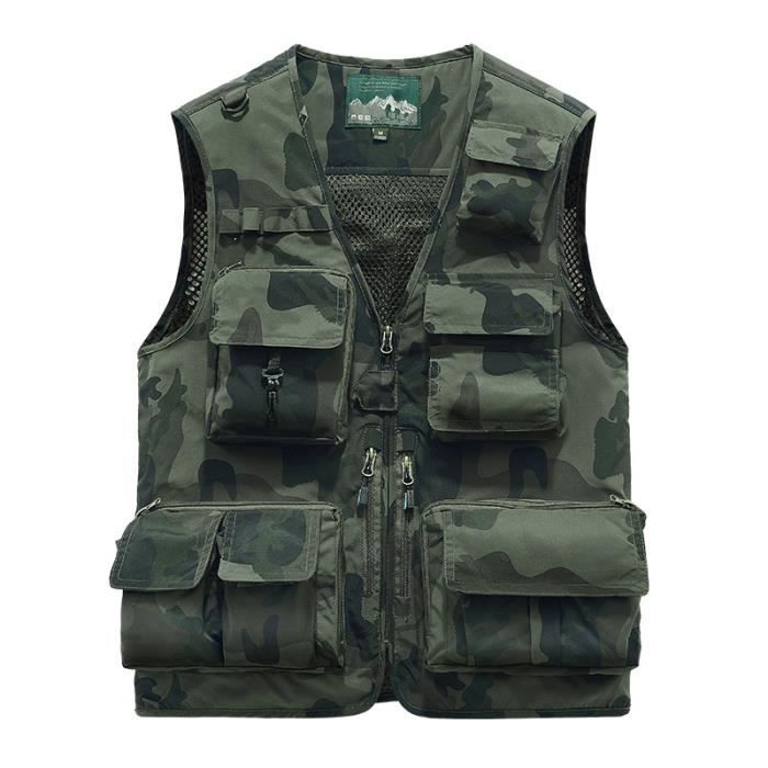 Gilet De Pêche Simms Homme – Taille M – Bleu Camouflage Storm – Doublure Polaire – Multi Poches