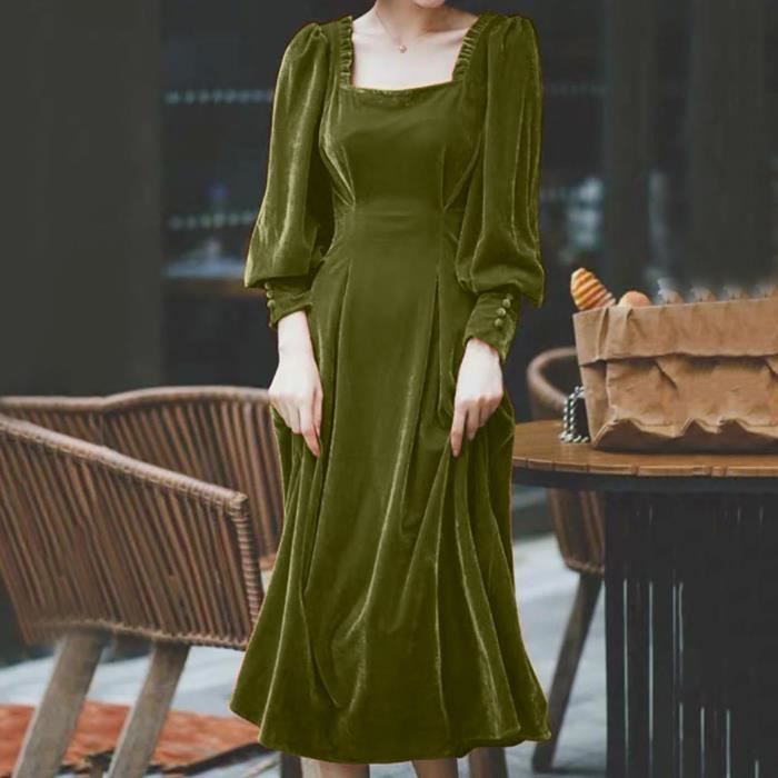 robe en velours vert