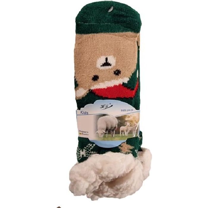 Chaussettes En Velours Pour Fille, Amples, Chaudes Et épaisses, Motif Cerf, Arbre De Noël
