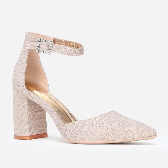 escarpin rose gold paillette