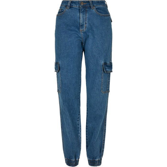 Pantalon cargo femme - Urban Classics - Organic Stretch Denim - Bleu - Fitness - Multisport