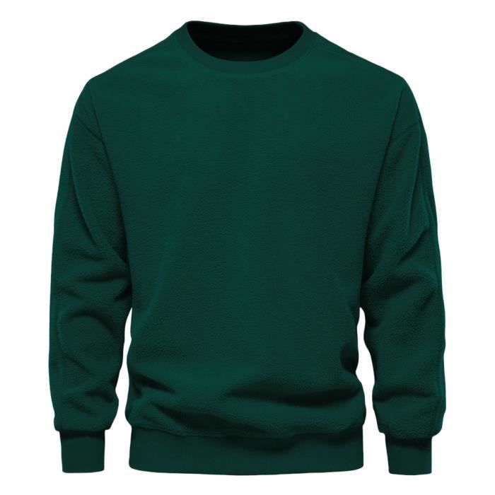 Pull décontracté col rond manches longues couleur unie