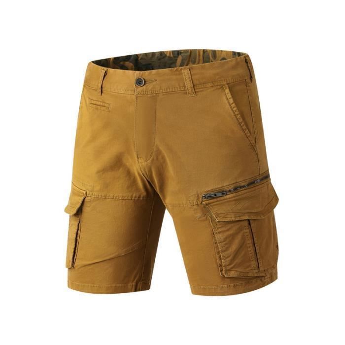 Short Cargo Homme été - Coton élastique Décontracté - Multi-poches - Coupe Baggy - Taille S Au 4XL