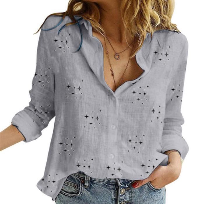 Chemisier Femme Lin-coton Ample - Manches Longues, Col Chemisier, Poche - Couleur Vert Menthe (anti-UV)