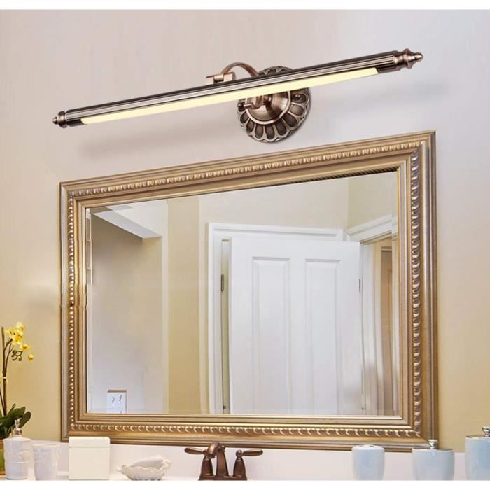 CFKAH Bronze LED Lampe pour Mirior Eclairage de Salle de Bain Applique Mural Moderne Miroir-Avant Garde-Robe Tableaux Luminaire Intérieur Couloir Hôtel Balcon Coifeuse IP44,3000k,L56CM 