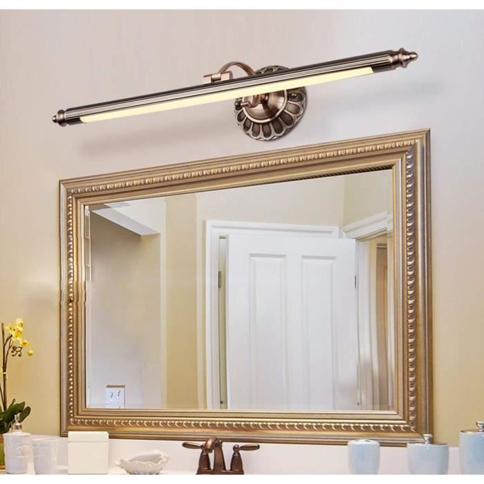 Douille E27 Ampoule non Incluse Klighten Lampe Miroir Salle de Bain Vintage avec 2 Lumières Applique Murale en Métal Noir Intérieure Lumière Miroir Salle de Bain Longueur: 40cm/15.75 pouces 