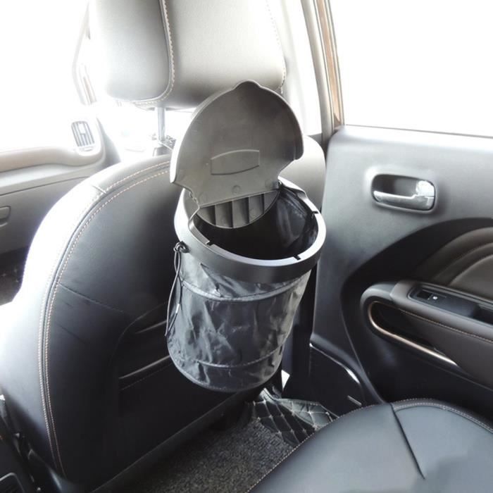 Poubelle de voiture universelle pliable avec couvercle pour siège arrière -  Panier de rangement pour déchets - Accessoires [598] - Cdiscount