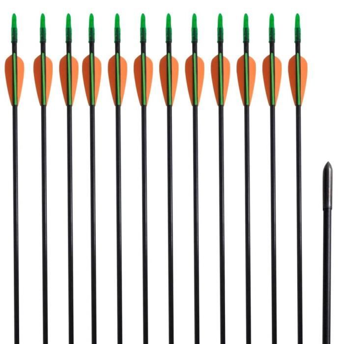 Fleche D Arc Fleches De Chasse Tir A L Arc Fleche De Carbone Recourbe 12 Pcs 30 0 6 Cm Fibre De Verre Cdiscount Jeux Jouets