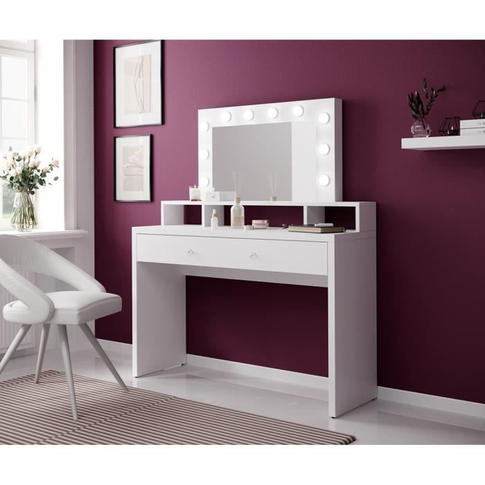 Coiffeuse design collection STARK coloris blanc finitions brillantes ...