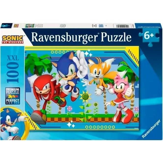 Ravensburger-Puzzle 100 pièces XXl - Knuckles, Sonic, Tails et Amy / Sonic-4005555011347-A partir de