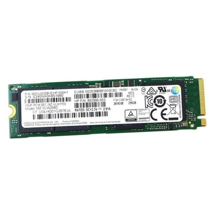 SSD NVMe M.2 2280 256Go Samsung MZ-VLW2560 MZVLW256HEHP-000H1 HP 862996-003