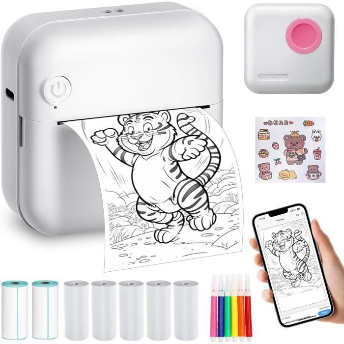 Acheter Mini Imprimante Thermique De Poche Panda 57 Mm, Bluetooth Sans Fil, 300 Dpi, Avec 1 Rouleau De Papier Thermique, Pour Imprimer Des étiquettes De Mémo Photo