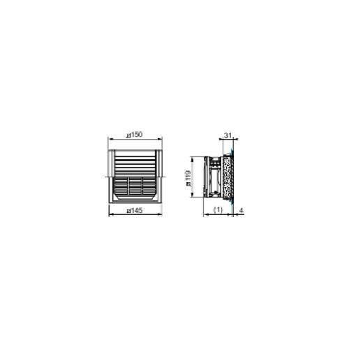 Schneider Electric nsycvf850 m230pf ventilateur forzado climasys, IP54, 850 M3/H, 230 V, avec grille, sortie et filtre G2, Gris -
