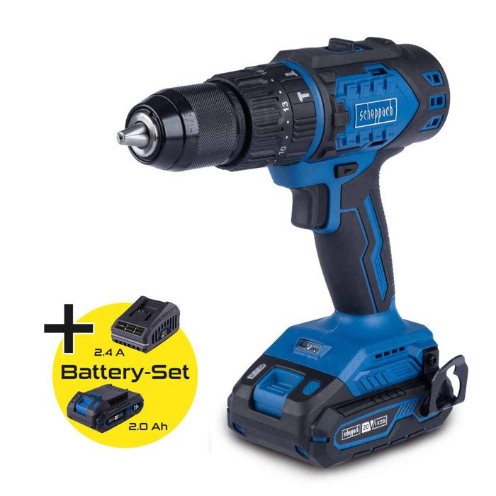 Perceuse visseuse sans fil BC DD60 X brushless 60 Nm mandrin 13mm SCHEPPACH 20V IXES Batterie 2Ah + chargeur 2.