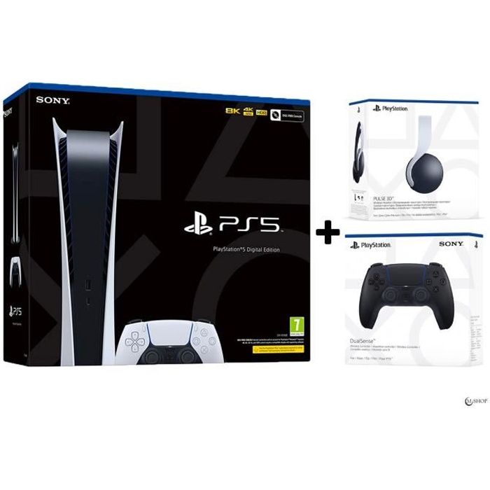 Console de salon - Sony - Playstation 5 Digital Edition - 825 Go - Bundle - Blanc