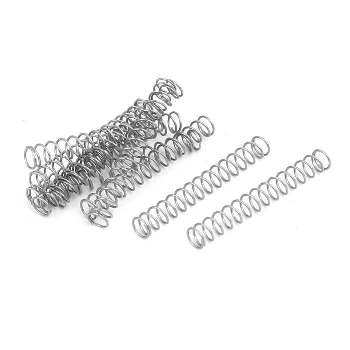 Sourcingmap 0.4mmx10mmx30mm acier inox 304 Compression Ressort Argenté