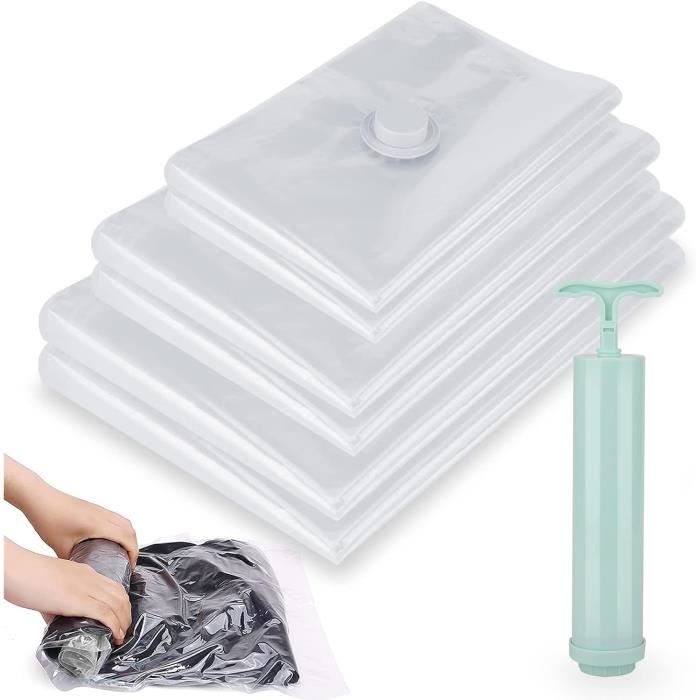 Sacs De Rangement Sous Vide BUOAZR - 12 Pièces Avec Pompe Électrique - 6L Et 6S