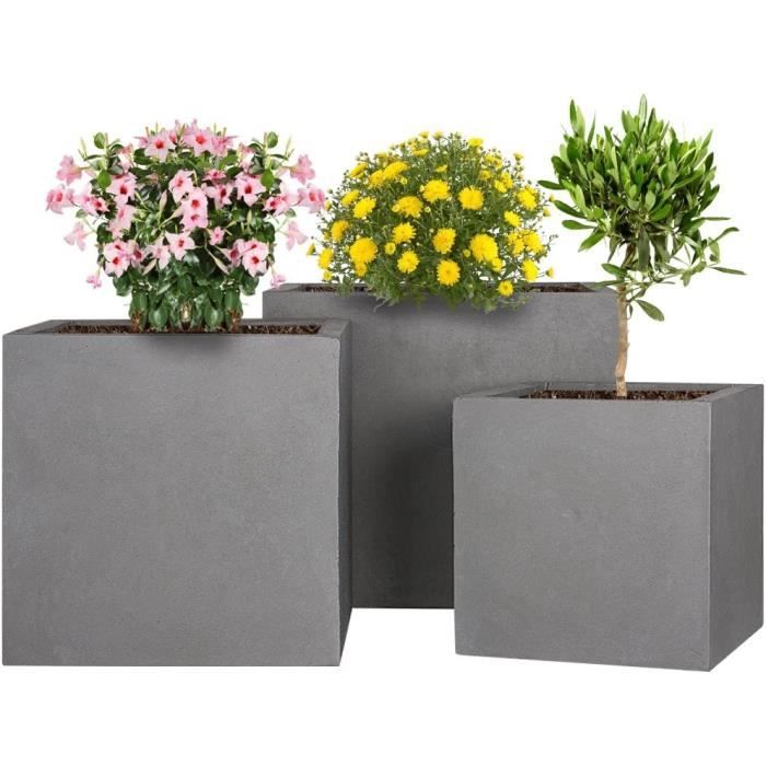 Pot De Fleurs Artstone Fiona - 31x15cm, Gris, Ultraléger Et Résistant Au Gel - Avec Réserve D'eau, Pour Intérieur Et Extérieur