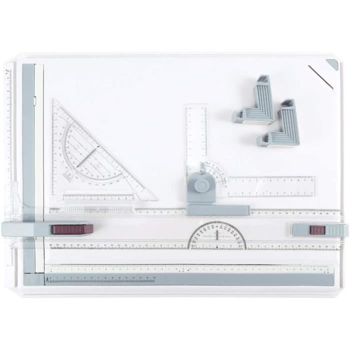 Planche à Dessin A4 Hocadon - Règle Parallèle Réglable - Pour étudiants, Architectes - Professionnelle