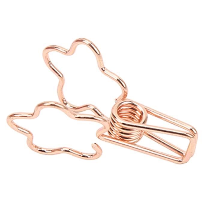 Zoohot Paquet De 15 Clips De Reliure Métal Or Rose - Multi-Usages Pour Documents Et Organisation