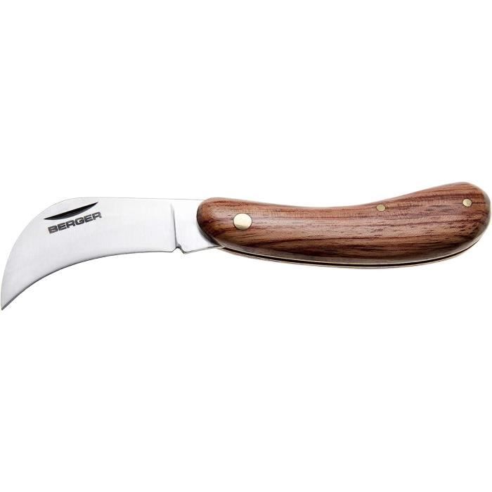 OZAKI Greffoir / Serpette Pliante Professionnelle – Lame Courbe 60 Mm, Poignée Bi-matière Ergonomique