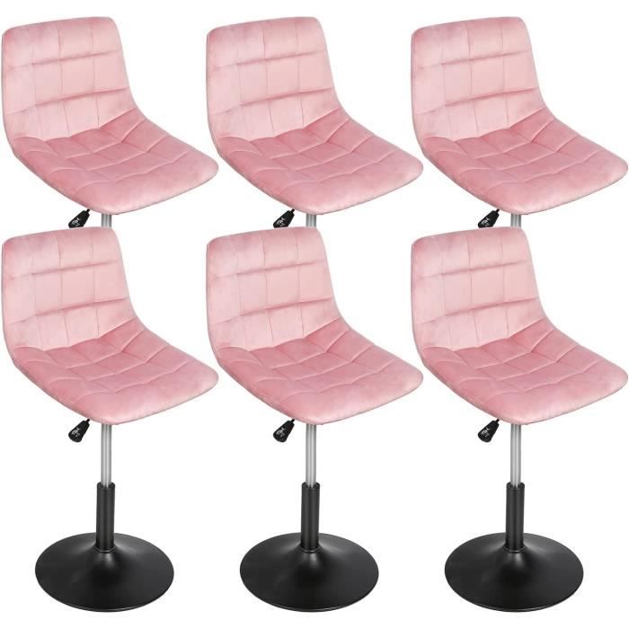 Chaise De Bureau Beliani PRINCESS - Velours Rose - Pivotante Et Réglable - Neuf