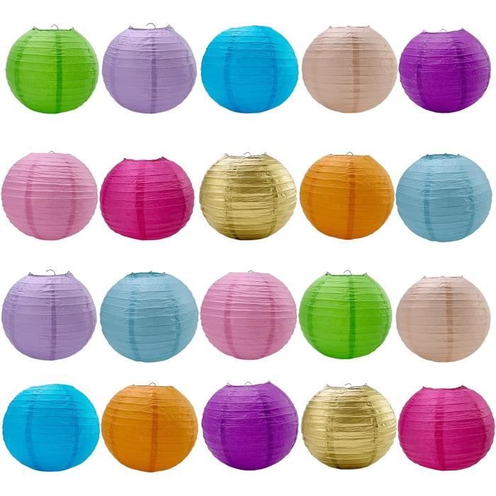 Lot De 12 Lanternes En Papier Rondes Chinoises à Suspendre De 15,2 Lot De 12 Lanternes En Papier Rondes Chinoises à Suspendre De 15,2