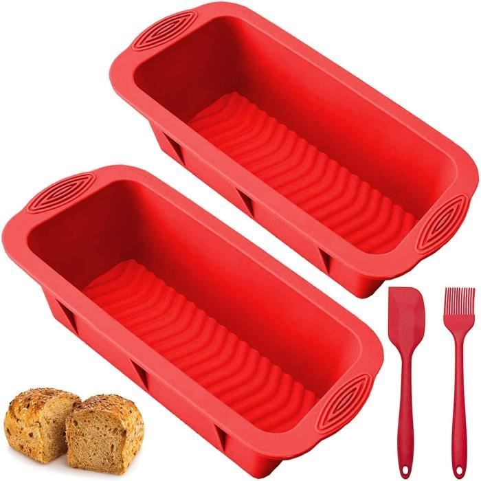 Sudnsadaks 2 Pièces Moule a Cake, Moule en Silicone, Rectangulaire