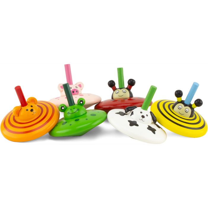 Small foot - 12606 - Set Magiques en Bois, 6 toupies, pour