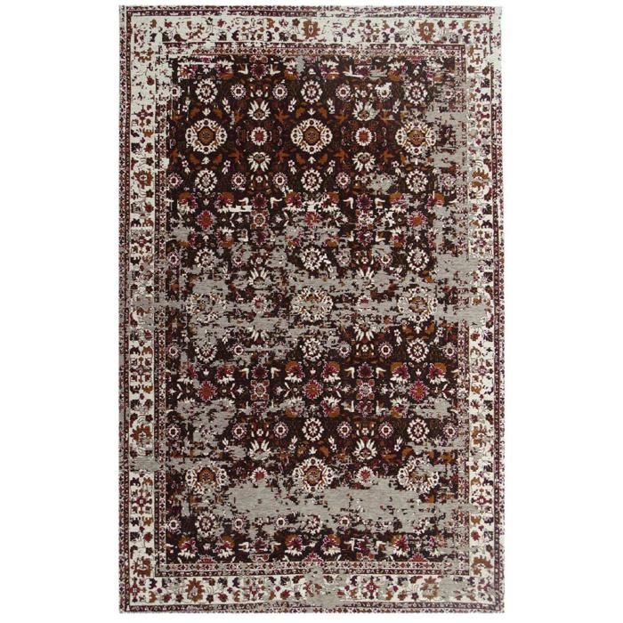 Tapis Kilim 170x240 Cm Moresa Marron Polyester Un Amour De Tapis Cdiscount Maison