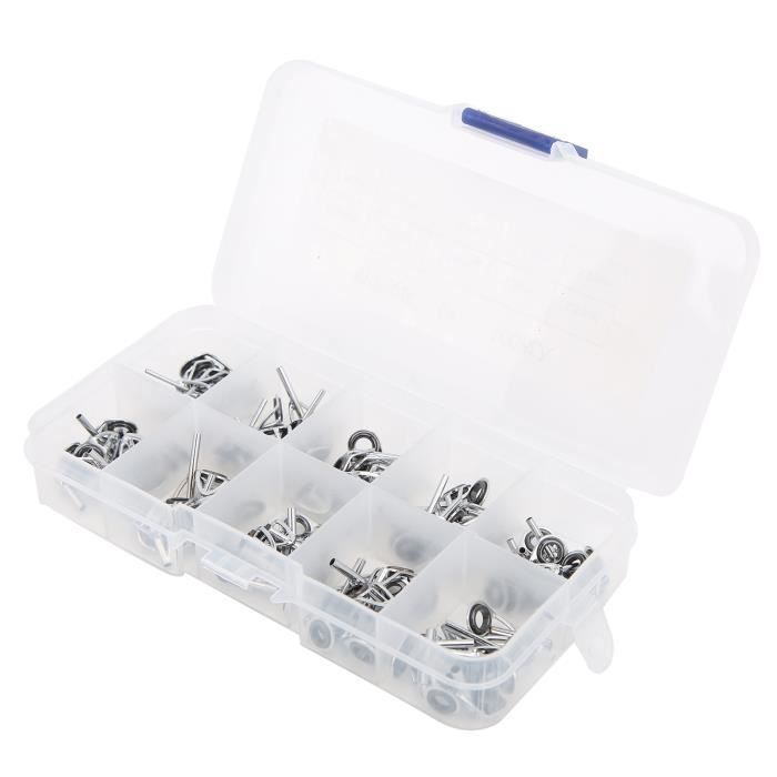 Set D'anneaux De Guides Canne à Pêche Acier Inox + Céramique - Taille 5# à 10 - Neuf