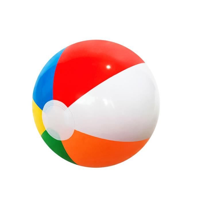 VZXZXE Ballon De Plage Gonflable 40 Cm - Rayures Multicolores Arc-en-Ciel, Idéal Plage, Piscine, Jeux Famille Et Enfants