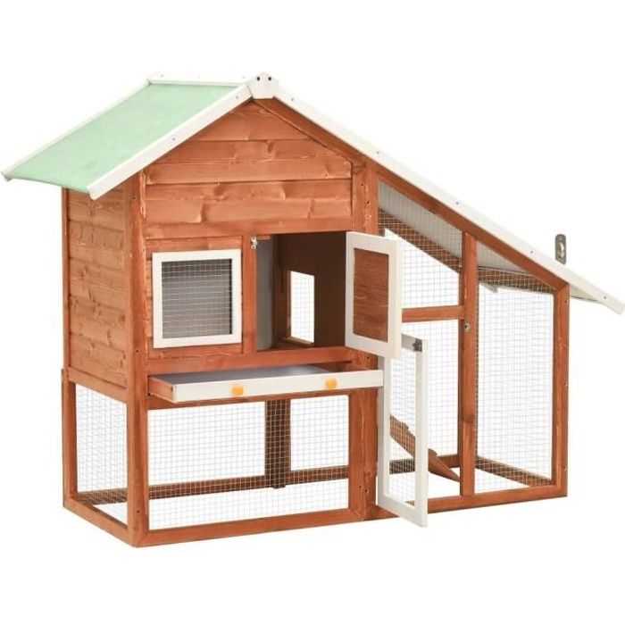 Meilleurs prix pour Clapier - MARQUE Inconnue - Modèle 170868 - Rouge - 140x63x120 cm - Bois de sapin massif