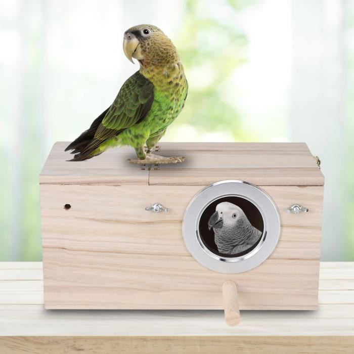 vingvo nid d'oiseau en bois nid d'oiseaux durable en bois calopsittes décoration de maison de boîte d'élevage d'oiseaux