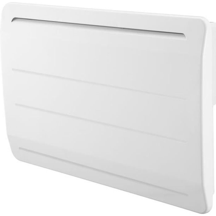 Radiateur électrique fixe 1500W à inertie en fonte horizontal blanc - Ecran LCD - Thermostat intégré - Détecteur de fenêtre ouverte