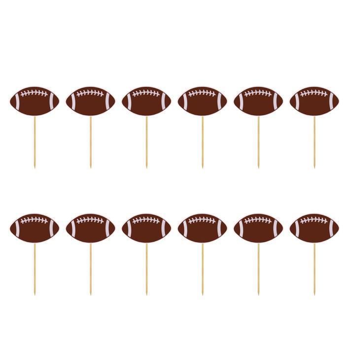 12 Pcs Gateau Decor Creative Sports Rugby D Anniversaire Fournitures De Fete Ornement Cupcake Topper Figurine Decor De Gateau Cdiscount Maison